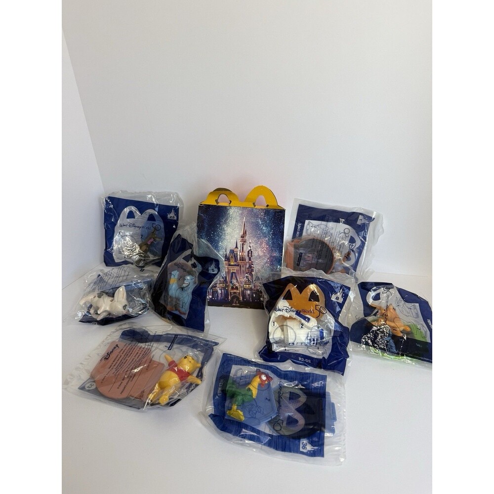 Disney World 50th McDonalds Happy Meal Toys Lot Sealed R2D2 Genie Bambi